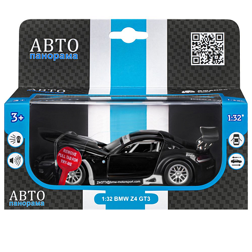 ТМ "Автопанорама" Машинка металлическая 1:32 BMW Z4 GT, черный, свет, звук, откр. двери и капот, инерция, в/к 17,5*13,5*9 см в Джамбо Тойз #3