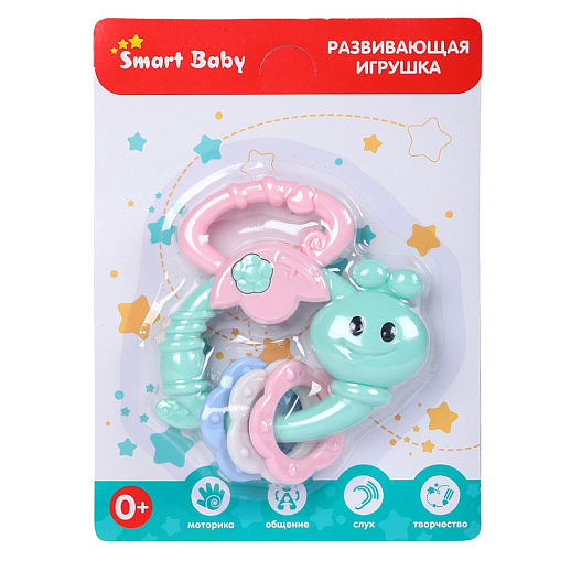 ТМ "Smart Baby" Развивающая игрушка "Улитка" Зелено-розовая, на блистере 19х14х2,5 см в Джамбо Тойз #3