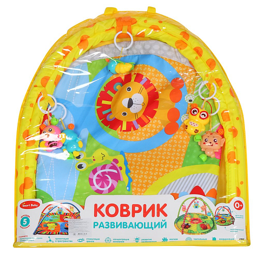 ТМ "Smart Baby"  Детский развивающий коврик с игрушками-погремушками, диаметр коврика 86 см, в/п  61х58,5х4 см в Джамбо Тойз #2