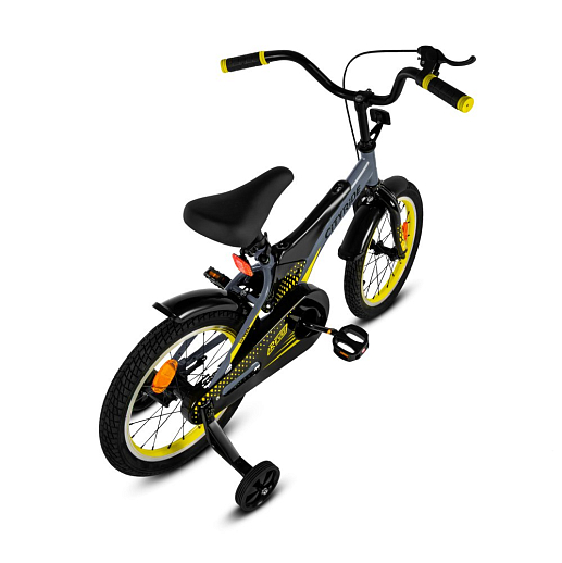 Детский велосипед "Cityride REVO", модель CR-B2-05, рама сталь, кожух цепи 100%, обода алюм. 16", втулки сталь, покрышки 2,125, страх. колеса, руль сталь. вынос сталь, задние ножные тормоза, передний клещевой, крылья пластик, отражатели пер/зад и на спицах, цвет серый-жёлтый в Джамбо Тойз #6