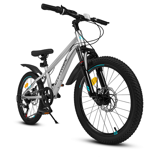 Велосипед CITYRIDE 20", модель CR-B2-12F2, рама сталь, обода двойные алюминий, трансмиссия 1*6 ск, амортизационная вилка, дисковые мех. тормоза цвет чёрный в Джамбо Тойз #2