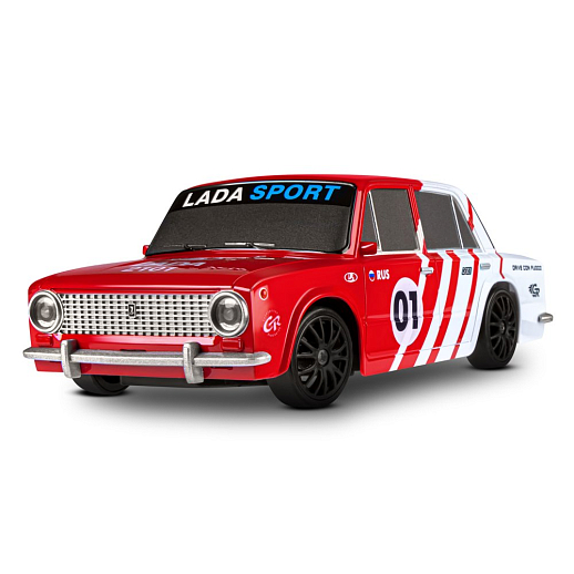 AUTODRIVE Р/У Машина для дрифта LADA 2101,М1:24,2.4GHz,4WD,свет фар,4 доп.колеса,конусы,с аккум.,цв. красный с белыми акцентами,в/к 24*10,3*23,7см в Джамбо Тойз #20