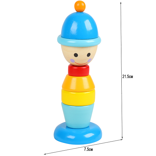 Игрушка деревянная - Пирамидка Мальчик "Папа Карло" в/к 8,8*8,5*22 см в Джамбо Тойз #4