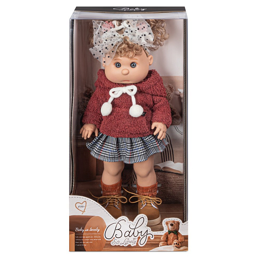 Кукла 40 см, в бордовой кофте с юбочкой ,в/к 22,5*13,5*44 см в Джамбо Тойз #6