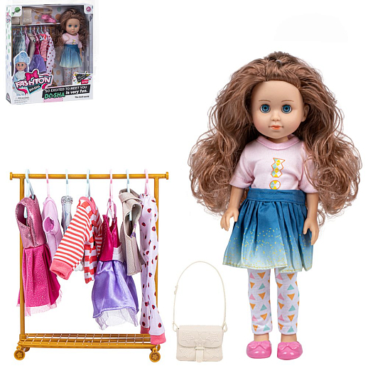 Кукла модница, в комплекте 7 дополнительных атрибутов одежды, сумка и туфли, в/к 33*9*36 см в Джамбо Тойз