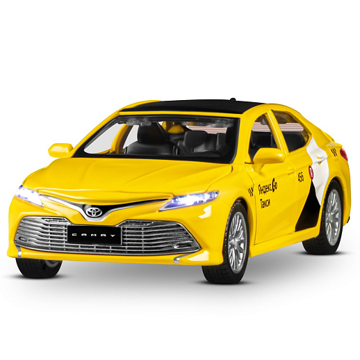Яндекс Go машинка металлическая, 1:34 Toyota Camry, цвет желтый, инерция, свет, откр. двери, в/к 17,5*13,5*9 см в Джамбо Тойз #6