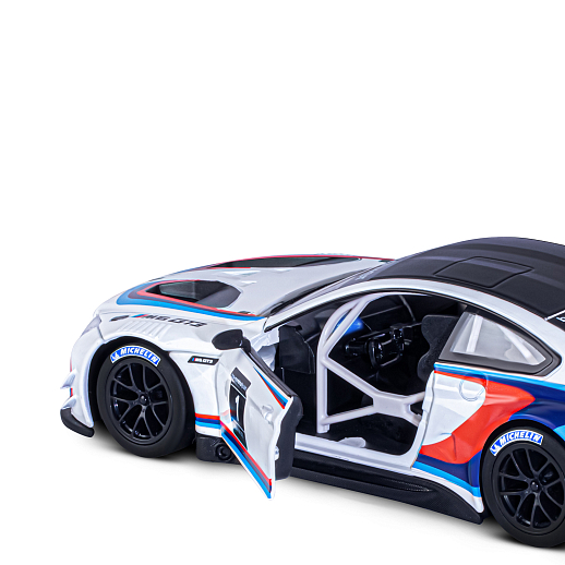 ТМ "Автопанорама" Машинка металлическая, 1:24, BMW M6 GT3, белый,  откр. двери и капот, свет, звук, свободный ход колес, в/к 24,5 х 12,5 х 10,5 см в Джамбо Тойз #14