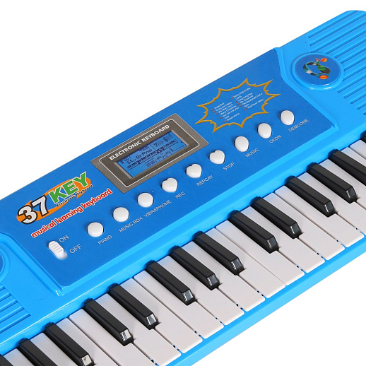 Детский синтезатор на бат., в компл. микрофон, звук. эффект, цвет синий, в/к 47,5*5*17 см в Джамбо Тойз #4