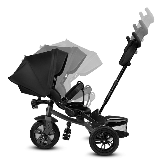 Детский трехколесный велосипед с ручкой CITY-RIDE LUNAR. Поворотное сиденье 360, складная крыша D600, подножки, надувные колеса 12/10, фара в Джамбо Тойз #5