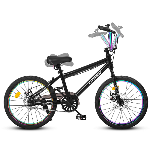 Велосипед двухколёсный CITYRIDE, модель CR-B2-14F7, рама сталь, колеса 20", дисковые тормоза, цвет чёрный в Джамбо Тойз #10