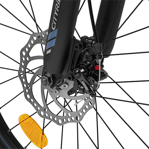 Велосипед CITYRIDE 20", модель CR-B2-12F2, рама сталь, обода двойные алюминий, трансмиссия 1*6 ск, амортизационная вилка, дисковые мех. тормоза цвет серый в Джамбо Тойз #7