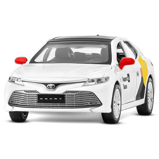 Яндекс Go машинка металлическая, 1:34 Toyota Camry, цвет белый, инерция, свет, озвучено Алисой, откр. двери, в/к 17,5*13,5*9 см в Джамбо Тойз #4