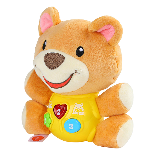 ТМ "Smart Baby" Развивающая мягкая игрушка "Мишка" цвет желтый, 17 звуков природы , сказок, мелодий, в Джамбо Тойз #4