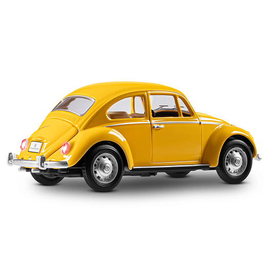 ТМ "Автопанорама" Машинка металлическая, 1:28 Volkswagen Classical Beetle 1967, желтый, откр. двери и багажник, свет, звук, инерция, в/к 17,5*12,5*6,5 см в Джамбо Тойз #12