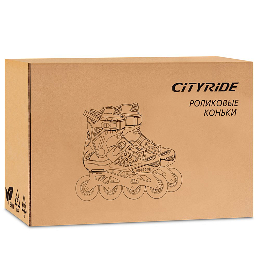 Роликовые коньки CITYRIDE, слаломные, подшипники ABEC 9, PU колёса 80/76мм, жесткий пластиковый внешний ботинок, в/к в Джамбо Тойз #10