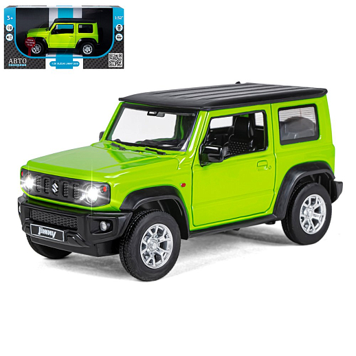 ТМ "Автопанорама" Машинка металл.1:26 Suzuki Jimny, зеленый, инерция, свет, звук, откр. двери и капот, в/к 17,5*13,5*9 см в Джамбо Тойз