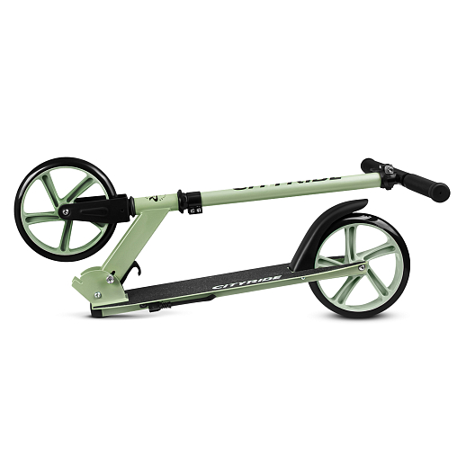 2хкол. самокат CITYRIDE 200, сталь 100%, грипсы 135мм TPR, колеса PU 200/200 мм. Зеленый в Джамбо Тойз #5
