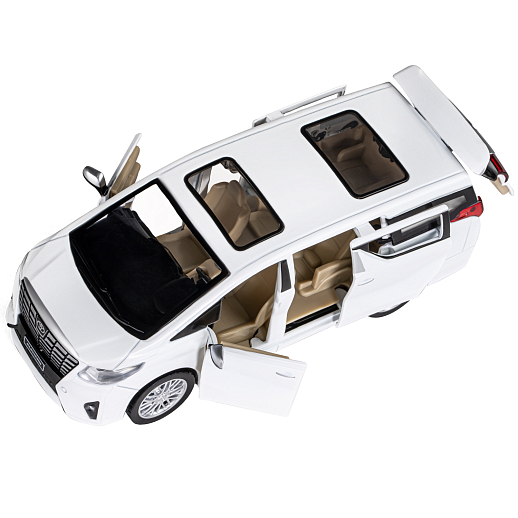 ТМ "Автопанорама" Машинка металлическая 1:29 Toyota Alphard, белый, откр. передние и боковые, багажник, свет, звук, инерция,  в/к 20*10*11 см в Джамбо Тойз #11