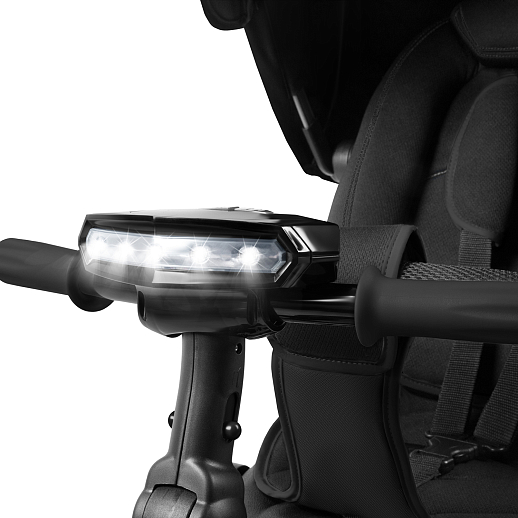 Детский трехколесный велосипед с ручкой CITY-RIDE LUNAR. Поворотное сиденье 360, складная крыша D600, подножки, надувные колеса 12/10, фара в Джамбо Тойз #11