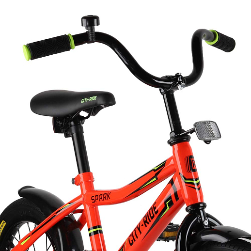 Детский велосипед City-Ride Spark , рама сталь , диск 14 сталь , крылья пластик, страх.колеса, цвет Красный в Джамбо Тойз #2