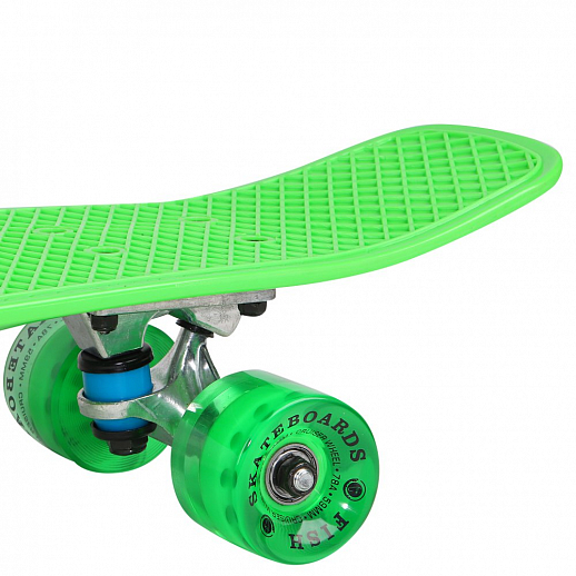 Скейтборд Fish зелёный,  размер 27"х6", колеса: 59х43мм  78А, PU, ABEC-7 в Джамбо Тойз #4