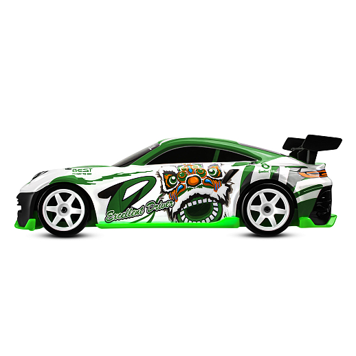 Р/у машина для дрифта,1:18, подсветка днища/фар, запасн. колеса, конусы,цвет белый с зелен.,с аккум, в бел.гофрокор. 34*20,5*17,5см в Джамбо Тойз #8