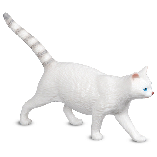 ТМ "DARWIN, Коллекционная фигурка "Кот крадущийся с поднятым хвостом" Белый в/п, 8*2,1*6,2 см в Джамбо Тойз