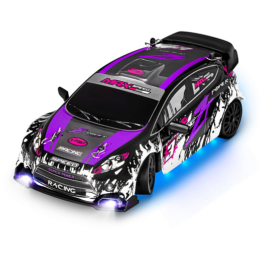 Р/У Машина для дрифта,1:24,2.4GHz,4WD,свет,с аккум, цвет фиол./черн./красн., в/к 28*8*22,5см в Джамбо Тойз #7