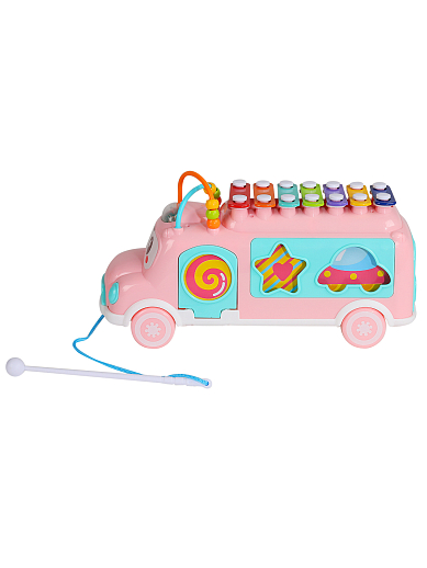 Развивающая игрушка автобус "Металлофон, сортер", цвет розовый, в/к 30*10,9*19,2 см в Джамбо Тойз #6
