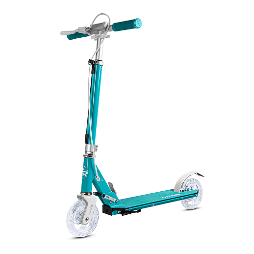 Самокат 2хколесный Материал：алюминиевый сплав.Ручка：TPR , ручной тормоз                        Колеса：145X30mm PU Подшипники：ABEC-7                                                           Размер деки ：50x12cm   Цвет: зеленый в Джамбо Тойз #2