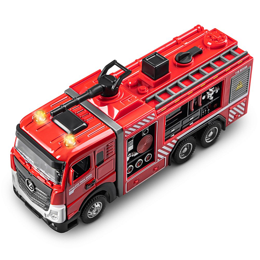 Пожарная металлическая машинка , красный, откр. двери, инерция, спрей, 22*6,5*11 см, в/к в Джамбо Тойз #12