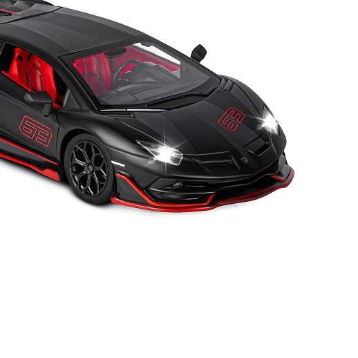 Игрушка для детей: Машинка металлическая, 1:24, Lamborghini, цвет черный, свободный ход колес, свет, звук, артикул JB1251757 в Джамбо Тойз #2