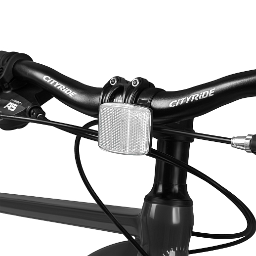 Велосипед CITYRIDE 26", модель CR-B2-SH03, рама сталь, обода двойные алюминий, трансмиссия 1*9 ск, амортизационная вилка, дисковые мех. тормоза, цвет серый в Джамбо Тойз #6