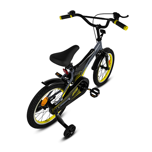 Детский велосипед "Cityride REVO" -рама сталь, кожух цепи 100%, диски алюм. 16, втулки сталь, покрышки 2,125, страх. колеса, руль сталь. штем сталь, задние ножные тормоза, передний V-brake , звоночек, крылья пластик, отражатели пер/зад на спицах. в Джамбо Тойз #2