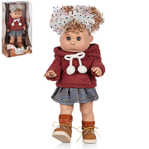 Кукла 40 см, в бордовой кофте с юбочкой ,в/к 22,5*13,5*44 см в Джамбо Тойз