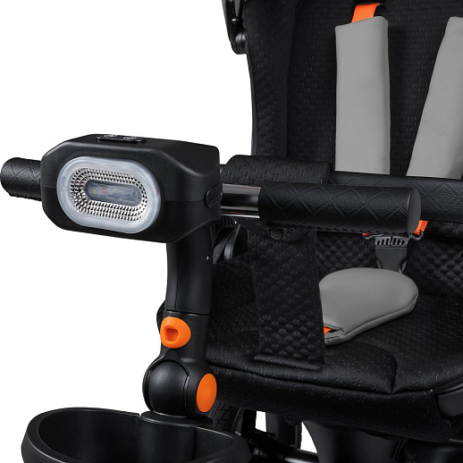 Трехколесные велосипед CITYRIDE, металл,  колеса PVC 12"/10", попрот. наколон. Сиденье с крышей,  род ручка, наклон руль, функц. фара, тормоз, корзинка в Джамбо Тойз #14