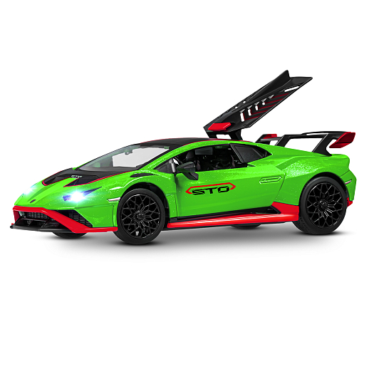 ТМ "Автопанорама" Машинка металлическая, 1:32 Lamborghini STO, зеленый, принт, откр. двери и багажник, свет, звук, инерция, в/к 17,5*12,5*6,5 см в Джамбо Тойз #9