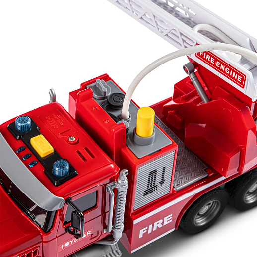 AUTODRIVE_Фрикционная Пожарная машина,помповый механизм,стреляет водой,звук,свет,на бат.,в гофрокор. 31*11*14,5см в Джамбо Тойз #7