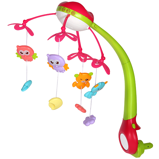 ТМ "Smart Baby" Мобиль" 500 мелодий, проектор, ночник, пульт, ярко-розовый в/к 37*28*10 см в Джамбо Тойз #3
