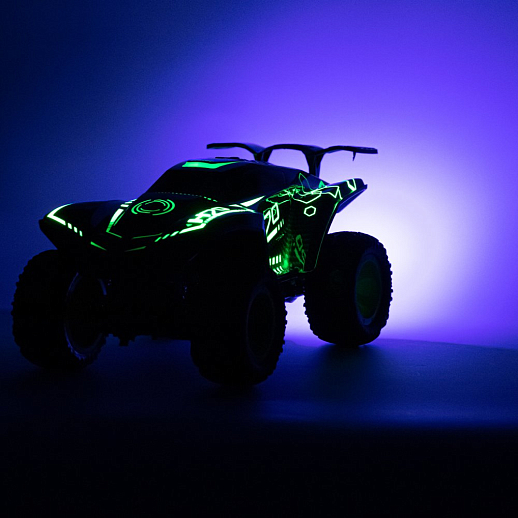 AUTODRIVE Р/У краулер с функцией пара,1:12,3D подсветка корпуса и пульта,4WD,цвет зеленый,в/к 38,5×21,5×18,5см в Джамбо Тойз #16