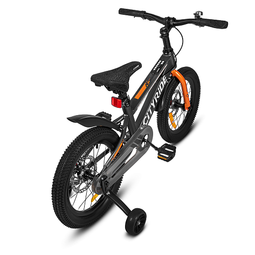 Двухколесный велосипед CITYRIDE, модель CR-B2-10, колеса 16 дюймов, рама сталь, дисковые механические тормоза, свет в раме, балансирные колеса, BT, цвет серый металлик в Джамбо Тойз #8
