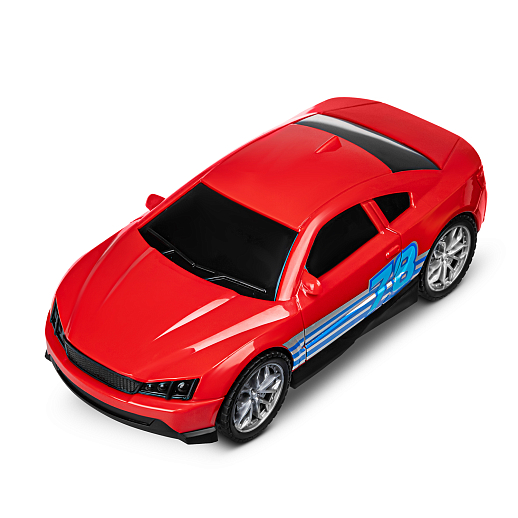 AUTODRIVE_Фрикционный Автовоз с машинкой,помповый механизм,звук,свет,на бат.,в гофрокор. 33*12,5*18,5см в Джамбо Тойз #6