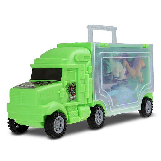 Автовоз с динозаврами, в компл. 3 динозавра, ограждение,имитация растения, в гофрокор. 18*7,3*11,8см в Джамбо Тойз #2