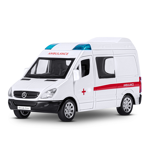 ТМ "Автопанорама" Машинка металлическая 1:53 Mercedes-Benz Sprinter, скорая помощь, откр. двери, инерция, в/к 17,5*12,5*6,5 см в Джамбо Тойз #2