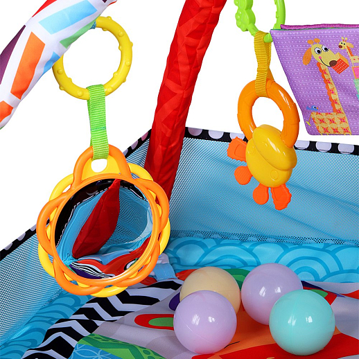 ТМ "Smart Baby" Коврик развивающий " Озорные животные" голубой, в/к 56х50,5х6,5х8 см в Джамбо Тойз #11