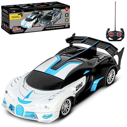AUTODRIVE Р/У Машинка, 1:18, 4 канала, свет, черно-белый, в/к 10,5*8*21,5 см в Джамбо Тойз