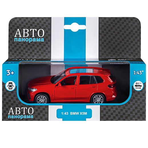 ТМ "Автопанорама" Машинка металлическая 1:43 BMW X5M, красный, инерция, откр. двери, в/к 17,5*12,5*6,5 см в Джамбо Тойз #16