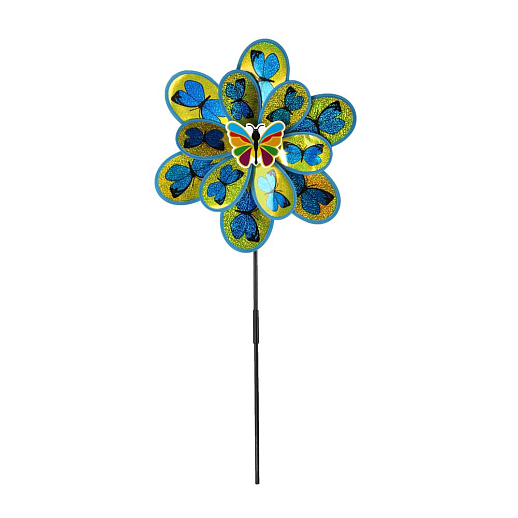Ветерок,палочка50cм+ цветок большой 38 см и малый 28см, микс, пластик плотный, в наборе 6шт в Джамбо Тойз #9