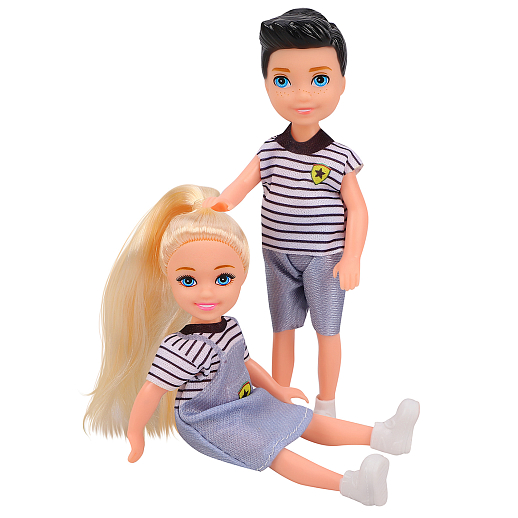 Игровой набор кукол "Семья (мама, папа, 2 детей)", стиль family look, с шарнирными руками, в/к 28*6*33 см в Джамбо Тойз #17