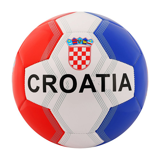 Мяч футбольный "Хорватия", 3-слойный, сшитые панели,  ПВХ, 280г, размер 5, диаметр 22см в Джамбо Тойз